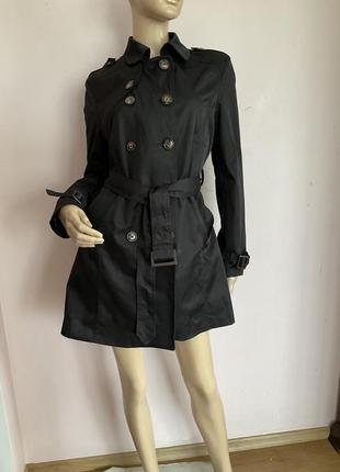 Черный фирменный качественный тренч/ m/ brend jenifer taylor