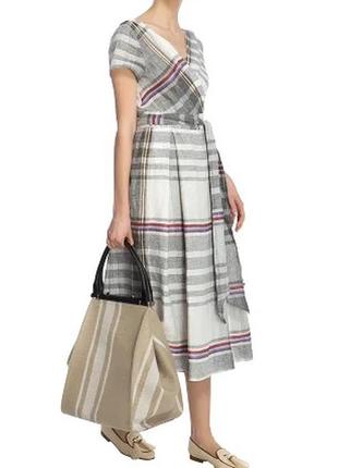 Льняна сукня у клітинку міді від max mara
