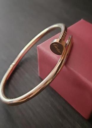 Браслет цвях, у стилі карт'є, позолочений, без каменів, позолота