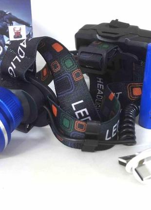 Налобный фонарь tg led police pl 159 с тремя аккумуляторами 18650