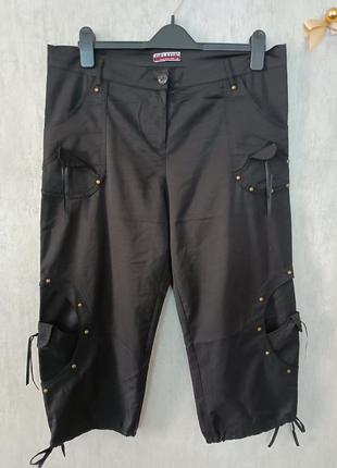 Черные капри карго р. 52-54
