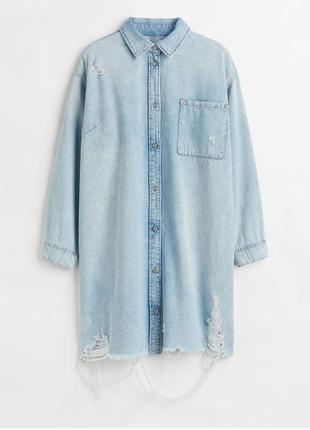 H&m блакитна джинсова сукня сорочка
