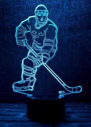 Ночник-светильник 3d "хоккеист" 3dtoyslamp 26х17 см  cl0120575