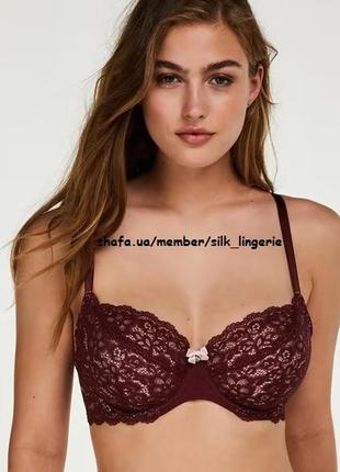 34е 75е/80д hunkemoller очаровательный кружевной бюстгальтер балконет на мягкой чашке
