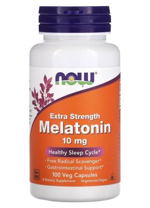 Мелатонін 10 мг now foods melatonin для поліпшення якості сну 100 рослинних капсул