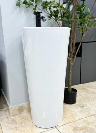 Умивальник підлоговий vbi bolonia 400x400x860 мм круглий білий vbi-019000