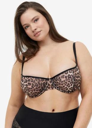 90е 40dd/85f h&m новый полу прозрачный сексуальный бюстгальтер корбей балконет animal