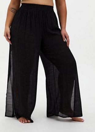 Легенькі штани палацоцо з розрізами по боках4 фото