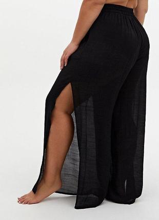 Легенькі штани палацоцо з розрізами по боках5 фото