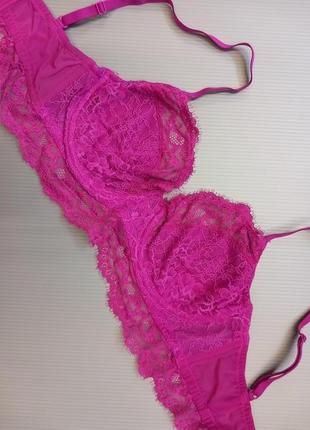 75d 34d/80с h&m новий шикарне мереживне м'яке бюстьє балконет, подовжений бюстгальтер2 фото