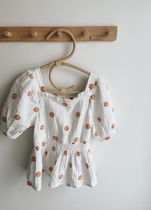 Муслінова блуза , футболка блузочка  муслін , zara