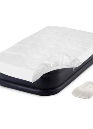 Надувне ліжко intex 64132-3, 99 х 191 х 42 см, електронасос, наматрацник, подушка. односпальне