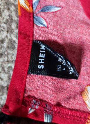 Длинное платье с плиссированным низом в цветочный принт shein6 фото