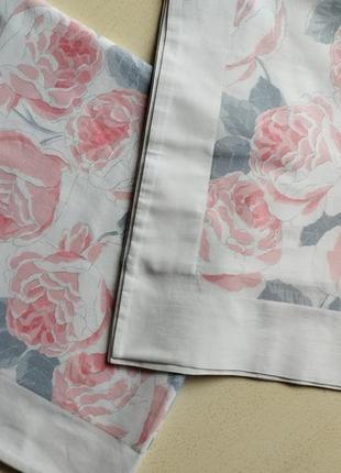 Європейська якість 👌🤩 вінтаж👍👌якісні бавовняні наволочки на подушки 60х60 з трояндами в пастельних відтінках🩷
