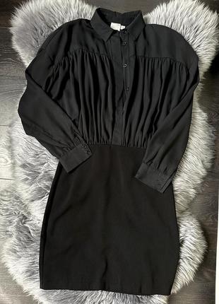 Стильное сексуальное черное мини платье-блуза asos