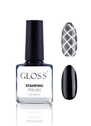 Лак для стемпінгу gloss stamping polish 01, 8 мл (чорний)