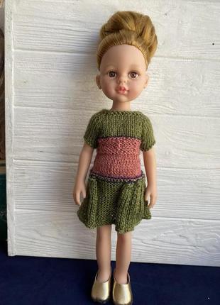 Зелена сукня для ляльки паола