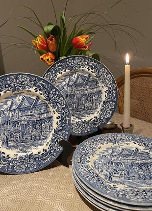 Комплект з 6 круглих тарілок royal tudor ware, англія, «bowans brewery»