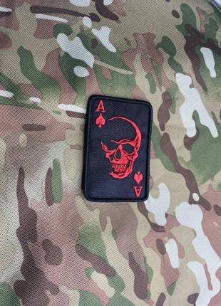 Шеврон (патч) туз череп на липучці