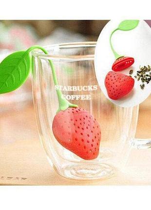 Силиконовый заварник ситечко для чая клубника