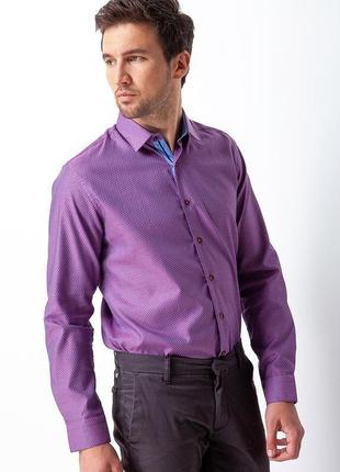 Рубашка приталенная темно-фиолетовая 410-0031 фото