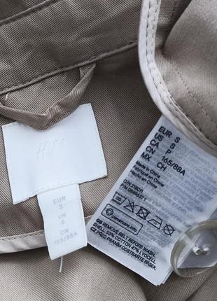 Двобортний тренч h&m бежевого кольору8 фото