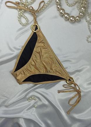 Роскошные золотые плавки плавки с завязками низ купальника prettylittlething