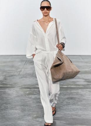 Рубашка zw collection jacquard оверсайз