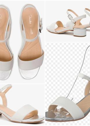 Кожаные босоножки clarks с ортопедической стелькой 25см2 фото