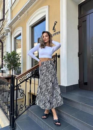 Шовкова спідниця з анімалістичним принтом🦓