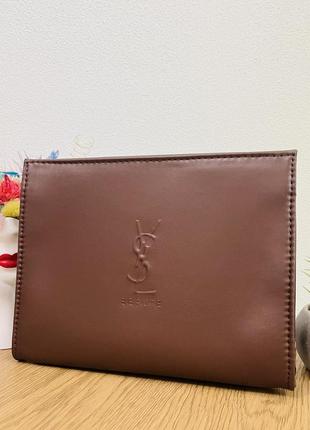 Оригинальный косметичек yves saint laurent коричневый