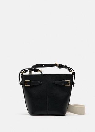 Сумка zara новая коллекция,сумка-корзина с пряжками zara