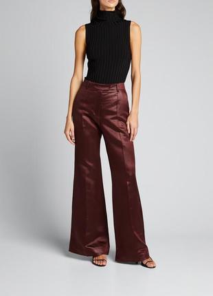 Бордові лляні брюки кльош штани палаццо льон від joseph