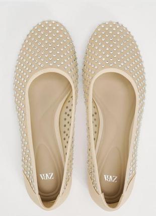 Невероятно красивые сетчатые балетки со стразами zara новая коллекция,балетки zara