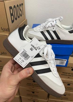 Adidas samba white black мужские кроссовки адидас самба кожаные кеды