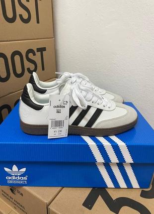 Adidas samba white black мужские кроссовки адидас самба кожаные кеды