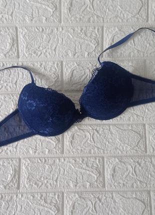 Бюстгальтер синий пуш ап р.80/а