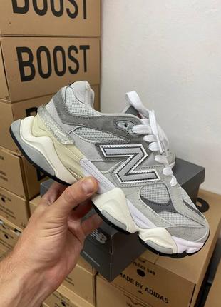 New balance 9060 grey lux quality чоловічі кросівки нью беланс замша сітка демісезон