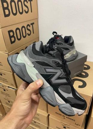 New balance 9060 black lux quality чоловічі кросівки нью беланс замша сітка демісезон