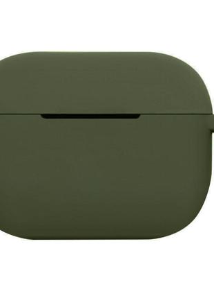 Силиконовый чехол кейс silicone case для наушников airpods аирподс pro dark olive