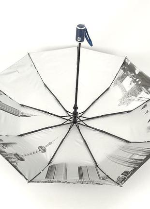 Качественный женский складной зонт автомат на 9 спиц антишторм от фирмы universal