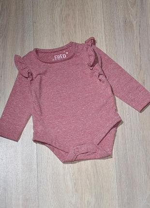 Боді f&f 0-3 міс. 62 ошатне гарне святкове шикарне бодік з довгим рукавом рюшиками рюшами