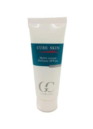 Cure skin matte cream defense spf-50 препарат матирует кожу лица, предотвращает жирный блеск