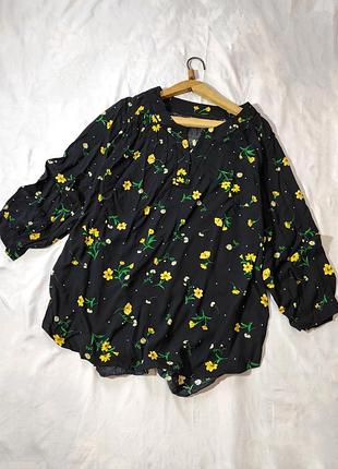 Блуза,сорочка в квітковий принт, uk 16
