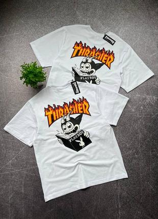 Футболка trasher біла оригінал, футболка чоловіча/підліткова с м л розмір