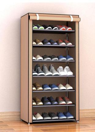 Тканевый шкаф стеллаж для хранения обуви ason shoe cabinet 9 полок 160 x 60 x 30 см, каркасный органайзер
