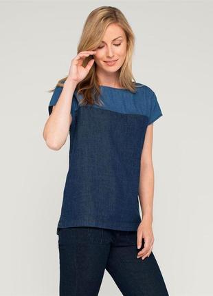 💙💙💙новая (сток), стильная женская джинсовая футболка the denim💙💙💙