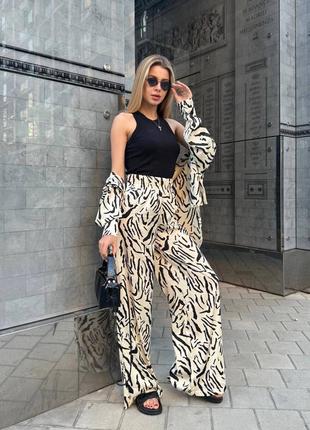 Костюм рубашка+брюки шелк в разных цветах