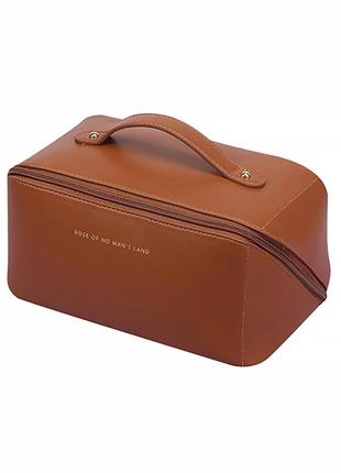Женская косметичка lesko bk-hzb-02 brown несесер органайзер дорожная бьюти кейс шт