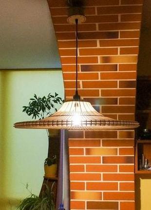 Деревянная люстра "гриб"